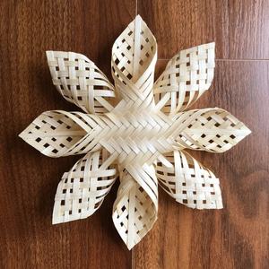 Adorno de árbol nórdico para decoración de árbol de Navidad, adorno de estrella de bambú tejido a mano, para floración de Navidad - Product Image 2