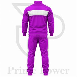 Prime Power <b>Men's</b> <b>Purple</b> Tracksuit Set Full Zip Stand Collar Jacket Tapered Jogger Pants Breathable Bulk Order Supplier 2026 - Product Image 2
