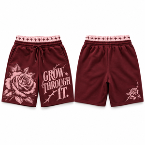 Pantalones cortos con estampado de pájaros, cintura con estampado de ilustraciones de nubes, ropa informal, estilo diario, artículos esenciales para vacaciones, letras decorativas - Product Image 2