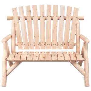 Banc de jardin ergonomique de taille moyenne en bois d'épinette massif naturel, mobilier de patio - Product Image 3