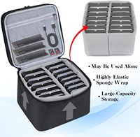Étui de rangement rigide pour disques durs de 3,5 pouces, boîte de transport pour disques durs de grande capacité à 14 baies avec serrure, diviseurs mobiles, pochette rembourrée