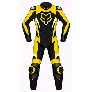 Traje de Motociclismo Personalizado de Cuero Vacuno/Canguro para Hombre, Mono de Una Pieza, Traje de Piloto con Protección OEM CE - Product Image 1