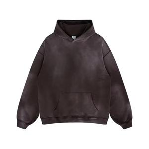 Sudadera con Capucha de Corte Holgado, 400 g/m², Lavado Ácido, Efecto Desgastado por el Sol, con Pedrería, 100% Algodón, Forro Polar de Invierno - Product Image 6