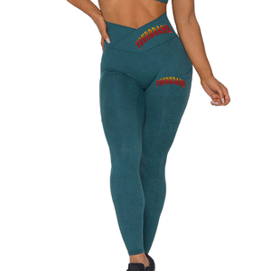 Wholesale Seamless Women Fitness <b>Leggings</b> <b>Pockets</b> Solid Custom Logo Breathable Windproof Quick Dry Plus Size Mid Waist - Product Image 5
