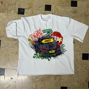 Camiseta Corta Unisex Vintage de Corte Holgado, 100% Algodón Grueso, con Estampado Gráfico Personalizado - Product Image 5