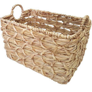 Best Seller Large Handmade Water Hyacinth Storage <b>Basket</b> Luxury Circle High Quality <b>Handles</b> Sustainable Home Laundry Clothes - Product Image 3