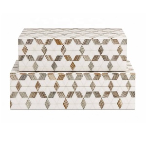 Hot Selling Modern Rectangle Handcrafted Bone Inlay <b>Jewelry</b> <b>Box</b> & Trinket Organizer <b>for</b> Earrings <b>Necklace</b> Accessories - Product Image 5