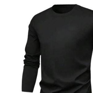 Ensemble de survêtement unisexe noir de qualité supérieure en coton 100% respirant et léger, t-shirt à manches longues et pantalon de jogging décontracté - Product Image 3