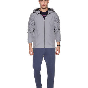 เสื้อกันฝนผู้ชายแบบยาวพิมพ์ลายผ้าแคนวาส มีซิป กันน้ำ ระบายอากาศได้ดี มีฮู้ด |   ชุดป้องกันพายุสีส้ม น้ำหนักเบา สำหรับกิจกรรมกลางแจ้ง - Product Image 1