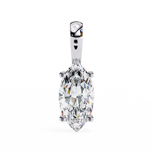 Impresionante colgante de diamante marquise cultivado en laboratorio, certificado por IGI, en oro amarillo, oro rosa, oro blanco o plata, color D E F, claridad VVS VS. - Product Image 3