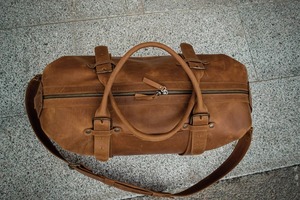 กระเป๋าเดินทางหนังแท้สไตล์วินเทจ  ขนาดใหญ่  น้ำหนักเบา  ทำมือ  พร้อมซิป  สำหรับพกพาขึ้นเครื่อง - Product Image 3