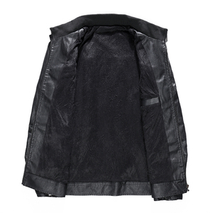 Fall Winter <b>Men's</b> Genuine Leather <b>Jacket</b>-Best Quality Breathable Eco-Friendly Anti-Bacterial Stand Front Logo Custom Color - Product Image 5