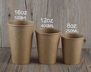 Gobelets en papier kraft de haute qualité 8oz - 16oz jetables à paroi simple en vrac avec logo personnalisé pour les acheteurs B2B à fort volume - Product Image 2