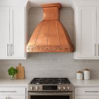Hotte de cuisine en cuivre de style vintage, conçue pour les cuisines résidentielles, avec un débit d'air supérieur et des détails élégants faits à la main