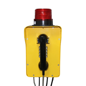 Téléphone d'urgence IP66 en acier métallique, étanche pour l'extérieur, avec sirène lumineuse et clavier en alliage de zinc - Product Image 1