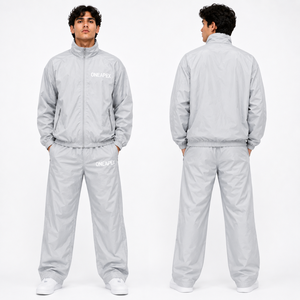 Ensemble de survêtement coupe-vent blanc pour homme, veste de sport légère, pantalon de jogging, tenue de sport streetwear - Product Image 2