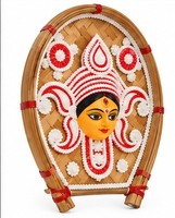 Panel Dekoratif Bunga Pandal Buatan Tangan Durga Mata untuk Pameran Festival Pernikahan dengan Bingkai Bambu
