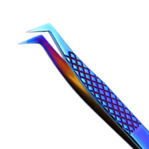 Pince à épiler en acier inoxydable à pointe en fibre, nouveau style, avec poignée diamant, faible MOQ, logo personnalisé, pince à épiler à 90 degrés pour extension de cils, vente en gros - Product Image 3
