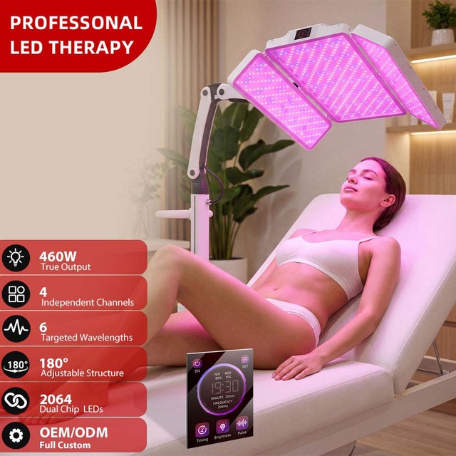 Beauty Care 6 Wavelengths Brightness Adjustable High Power Output Pdt Machine Near Infrared Red Light Therapy Device Equipment