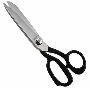Ciseaux de tailleur multi-usages noirs MANAN INSTRUMENTS en acier inoxydable à bord lisse, qualité DIY, manche non pliable - Product Image 1