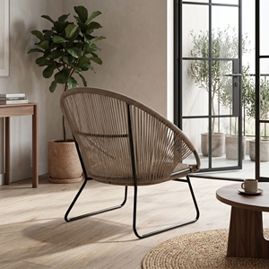Nueva silla de salón moderna, minimalista, duradera, de metal y ratán sintético, impermeable, para jardín, muebles de exterior para casa, hotel, villa, patio. - Product Image 4