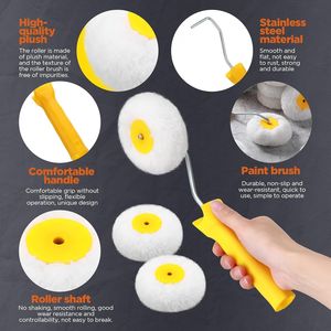 Kit Rullo per Pittura Angoli da 10 Pezzi con 9 Utensili per Angoli in Cartongesso e Rullo per Pittura da 3 Pollici con Manico da 12 Pollici per Applicazione Stucco - Product Image 6