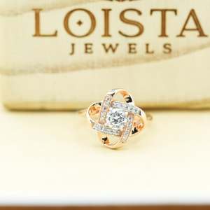 แหวนเพชรทรงกากบาทดีไซน์พิเศษ 1.00 กะรัต เพชรเพาะเลี้ยงในห้องปฏิบัติการ เหมาะสำหรับงานหมั้น งานแต่งงาน งานเลี้ยงฉลองครบรอบ แหวนดีไซน์หรูหรา - Product Image 2