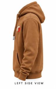 Sweat-shirt à capuche marron pour homme, coupe classique, avec logo sur le devant, poche, décontracté, 100 % coton molletonné imprimé, vêtement d'hiver, 320 g, tricoté, uni - Product Image 4