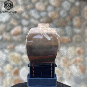 Reloj Mecánico de Lujo para Hombre Charm Jewels con Caja Poligonal con Incrustaciones de Diamantes, Correa de Cuero, Esfera Analógica de 43 mm, Diseño de Brújula - Product Image 4