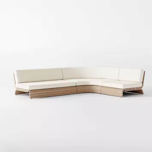 โซฟากลางแจ้งแบบแบ่งส่วนเฟอร์นิเจอร์กรอบอลูมิเนียมทอสำหรับสวนและรับประทานอาหารในร่มและกลางแจ้งใช้งานได้อย่างสะดวกสบาย! - Product Image 5