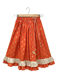 Twisha Woven Cotton Sleeveless Striped <b>Top</b> With Printed Lehenga-<b>Maroon</b> & Orange - Product Image 5