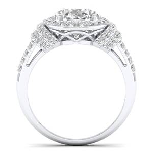 Anillos de compromiso REYES de lujo en plata de ley 925 con corte ovalado de moissanita de 4.63 quilates, joyería fina de diseñador hecha a mano para mujeres. - Product Image 4