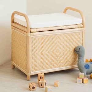 Large capacity <b>storage</b> <b>box</b> entryway bedroom <b>storage</b> solution handcrafted rattan <b>trunk</b> chests - Product Image 1