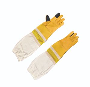 Gants d'apiculture professionnels ventilés en cuir de chèvre avec manches en maille, compatibles écran tactile, unisexe, pour usage extérieur - Product Image 1