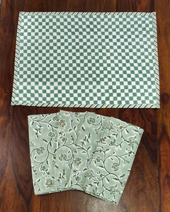 Great Price of Hand Block Printed Cotton <b>Placemats</b> Size 13x18 Inch. RTS Product. Lined with Cotton Voile - Product Image 1