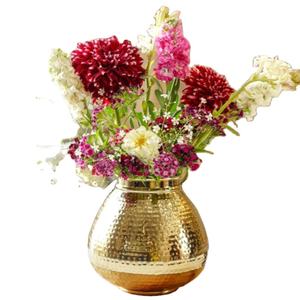 Contemporary Gold Tone Metal <b>Decorative</b> <b>Vase</b> for Home Office and Hotel Interior Styling for Home Hotel & Office Decor - Product Image 1