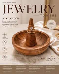 Wooden Jewelry Dish Ring Stand Handcrafted Classic Design Shape Large Capacity 3-6L Durable Finish for Necklace <b>Earring</b> <b>Storage</b> - Product Image 2