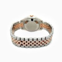 Montre de luxe en diamant, bracelet en argent moissanite, or rose et argent bicolore, quartz analogique unisexe, fermoir caché, 20 mm, cristal saphir