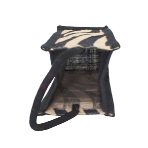 Sac en toile de jute pour spiritueux, imprimé texture animale, avec poignée en corde, en jute laminée PP, pour une bouteille de vin ou de whisky, sac de courses - Product Image 5