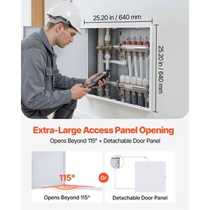 Pannello di accesso in acciaio zincato da 25,2 x 25,2 pollici per cartongesso, porta di servizio a cerniera facile da installare per soffitti e altri usi - Product Image 4