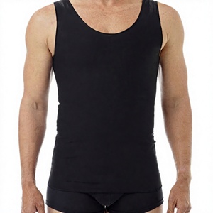 Débardeur tricoté noir uni pour homme, col rond, style décontracté, teinture unie - Product Image 3