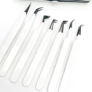 Ensemble de pinces à cils en acier inoxydable de précision, pointe lisse, pour outils d'extension de cils - Product Image 1