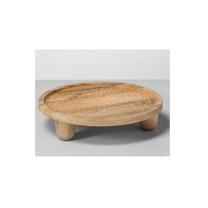 Bandeja de Servir de Madera Natural Hecha a Mano, Bandeja Rústica para Desayuno con Asas para Café, Té, Bocadillos, Restaurante, Hogar - Product Image 1