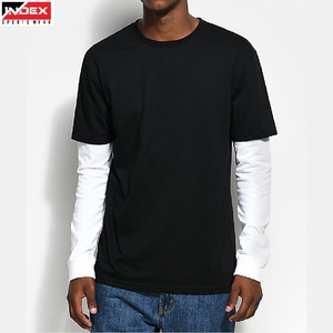 เสื้อยืดสองชั้นอินเทรนด์ ผ้าเนื้อนุ่มสบาย น้ำหนักเบา สำหรับผู้ชายผู้หญิง สวมใส่สบายๆ ทุกวัน ดีไซน์ทันสมัย - Product Image 1