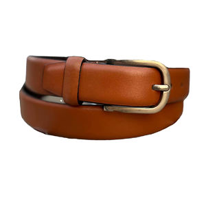 Ceinture en cuir véritable avec broderie et finition gravée, boucle en fer, largeur 3,5 cm, longueur 120 cm, style formel, modèle en cuir véritable - Product Image 1