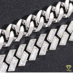 Custom Lock Necklace 18mm Cuban Link <b>Chain</b> with VVS Moissanite Diamonds in 925 Sterling Silver <b>Iced</b> <b>Out</b> Jewelry - Product Image 2
