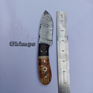 Damascus Steel Hunting Outdoor Camping Quick-Change <b>Knife</b> Burnt Camel <b>Bone</b> Walnut Wood <b>Handle</b> 3-Year Warranty Customizable OEM - Product Image 3