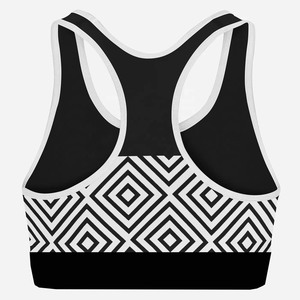 Custom Wholesale Women’s Plus Size Sublimation Sports <b>Bra</b> – <b>Removable</b> <b>Padded</b>, Stretchy Sculpt Fit with U Neck - Product Image 4