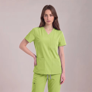 Eco-Friendly Hospital <b>Scrubs</b> with Breathable Material Stretchable Healthcare <b>Uniform</b> for Medical Workers Comfortable V-Neck - Product Image 5
