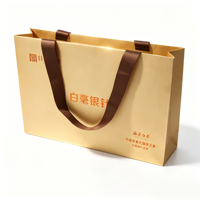 Sac cadeau en papier OEM/ODM de luxe avec poignée en ruban pour les fêtes et le shopping